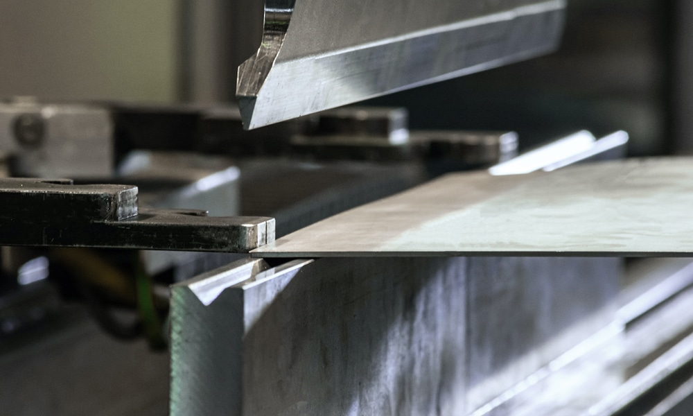 Sheet metal bending process.